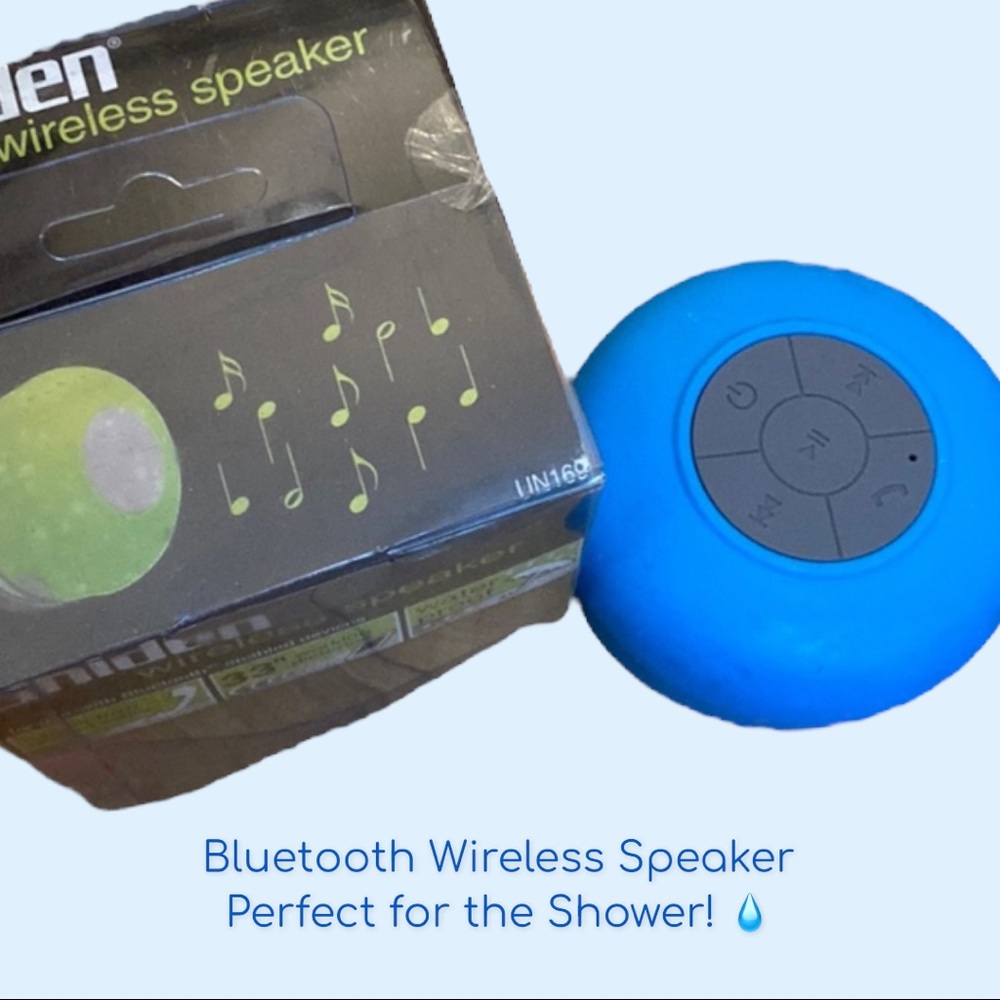 Waterproof Bluetooth wireless speaker - blue uniden - perfect for shower